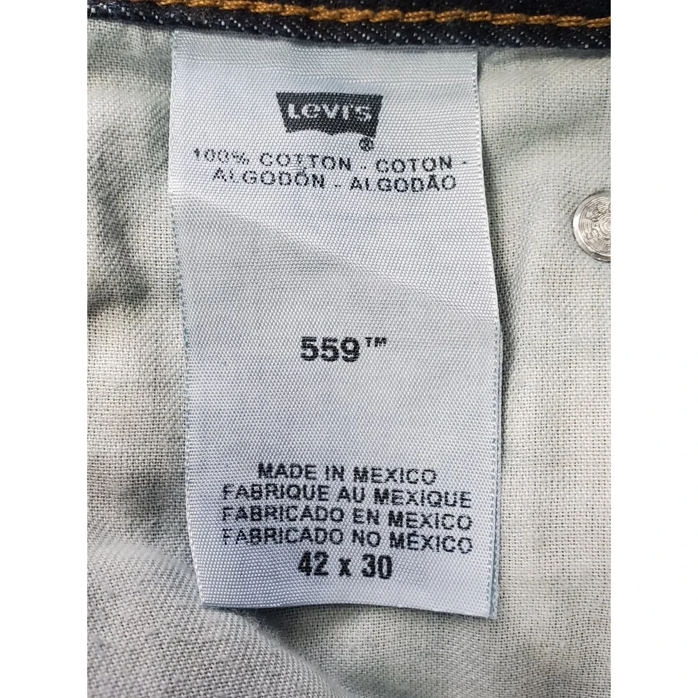 Levi's 559 Relaxed Straight Jeans Mens 42x30‎ Blue Medium Wash Denim